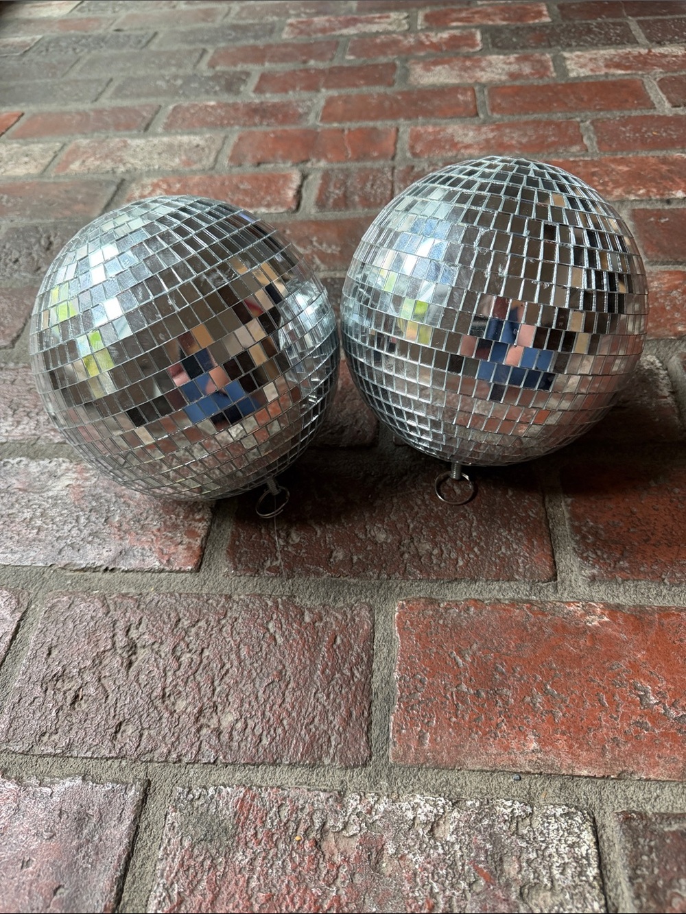 Silver Disco Mirror Ball Set - 7Inch diameter- Party Hanging Decorations